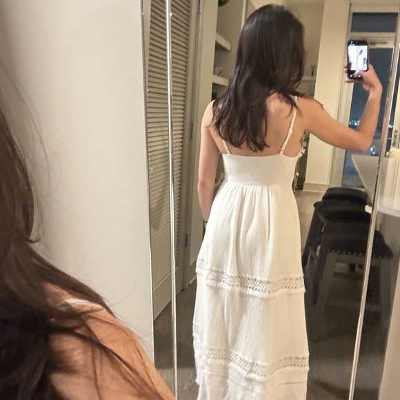 Petite Studio White Lace-Trim Maxi Dress - Picture 2 of 3